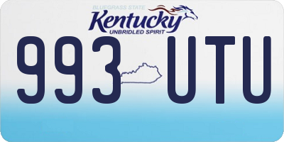 KY license plate 993UTU