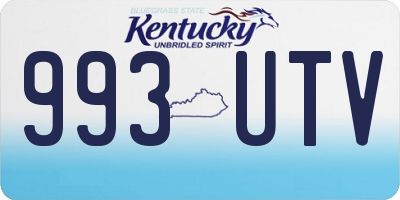 KY license plate 993UTV