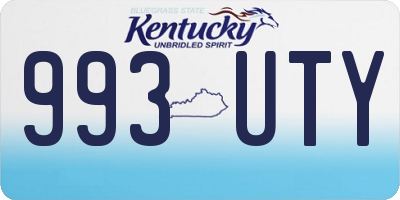 KY license plate 993UTY
