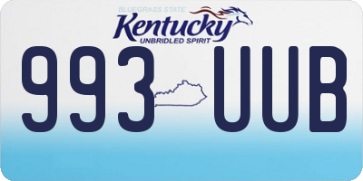 KY license plate 993UUB