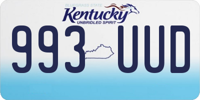 KY license plate 993UUD