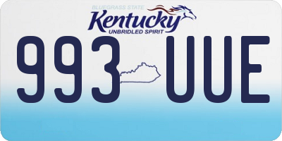 KY license plate 993UUE