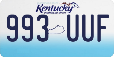 KY license plate 993UUF
