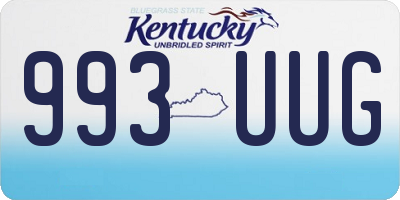 KY license plate 993UUG