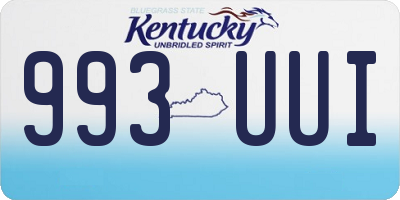 KY license plate 993UUI