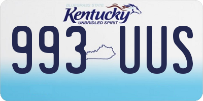KY license plate 993UUS