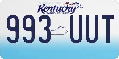 KY license plate 993UUT