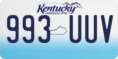 KY license plate 993UUV