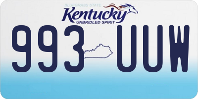 KY license plate 993UUW