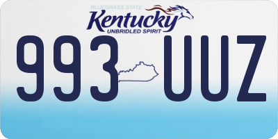 KY license plate 993UUZ