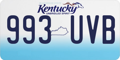 KY license plate 993UVB