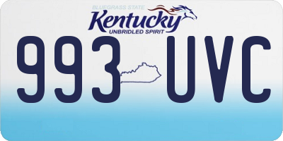 KY license plate 993UVC