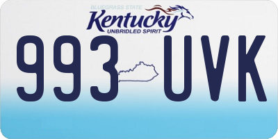 KY license plate 993UVK