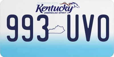 KY license plate 993UVO