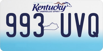 KY license plate 993UVQ