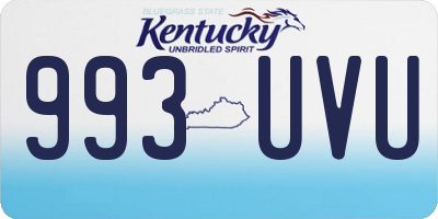 KY license plate 993UVU