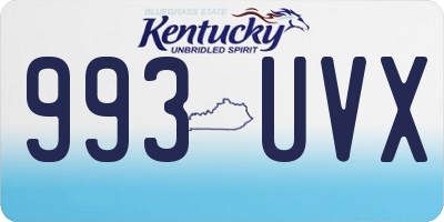 KY license plate 993UVX