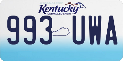 KY license plate 993UWA