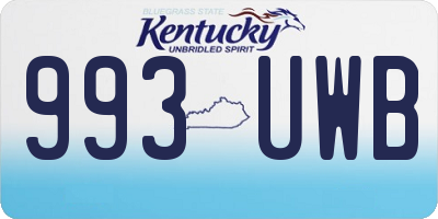 KY license plate 993UWB