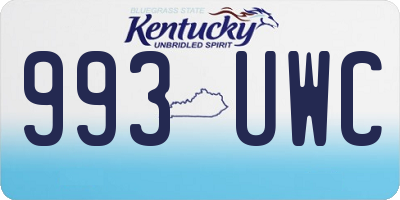 KY license plate 993UWC