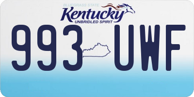 KY license plate 993UWF