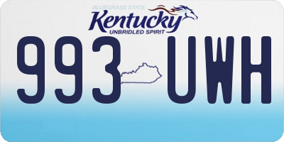 KY license plate 993UWH