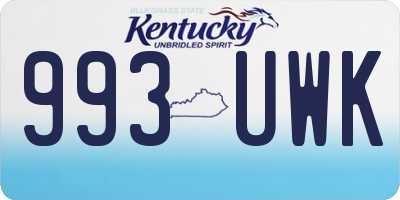 KY license plate 993UWK