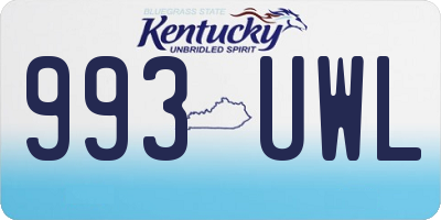 KY license plate 993UWL