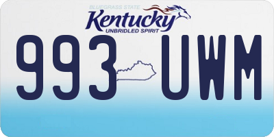 KY license plate 993UWM
