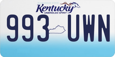 KY license plate 993UWN