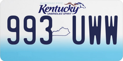 KY license plate 993UWW