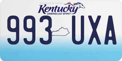 KY license plate 993UXA