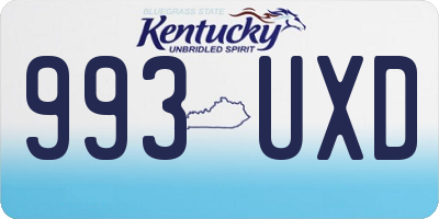 KY license plate 993UXD