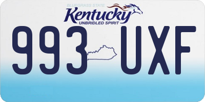 KY license plate 993UXF