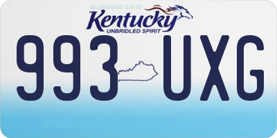 KY license plate 993UXG