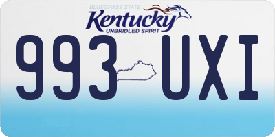 KY license plate 993UXI