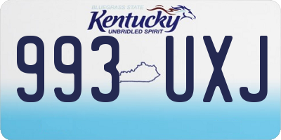 KY license plate 993UXJ