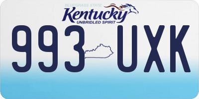 KY license plate 993UXK