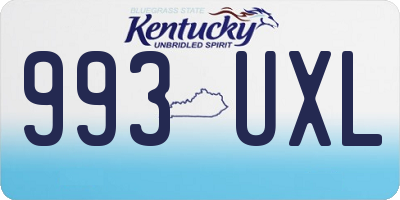 KY license plate 993UXL