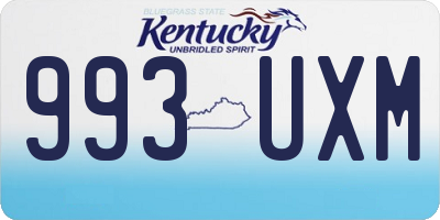 KY license plate 993UXM
