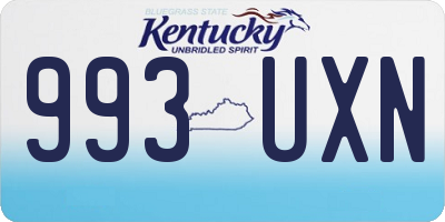 KY license plate 993UXN
