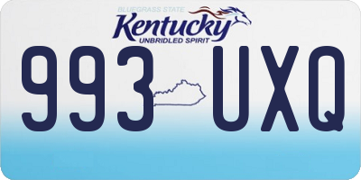 KY license plate 993UXQ
