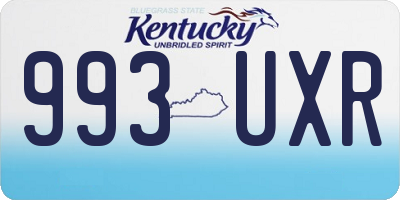 KY license plate 993UXR