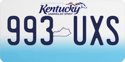 KY license plate 993UXS