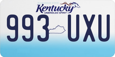 KY license plate 993UXU