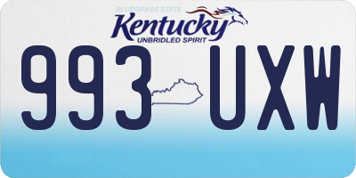 KY license plate 993UXW