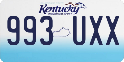 KY license plate 993UXX