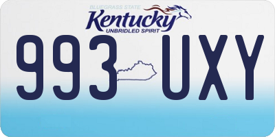 KY license plate 993UXY