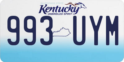 KY license plate 993UYM
