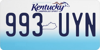 KY license plate 993UYN